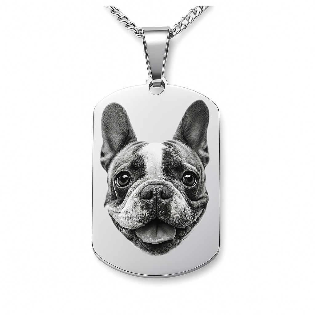 Etiket - Halsband met gegraveerde afbeelding