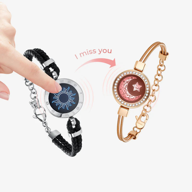 Sun&amp;Moon slimme armbanden met slangenketting en gevlochten band