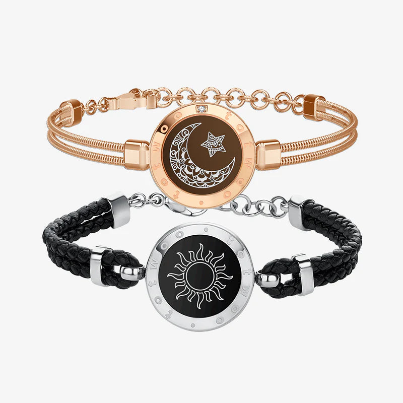 Sun&amp;Moon slimme armbanden met slangenketting en gevlochten band