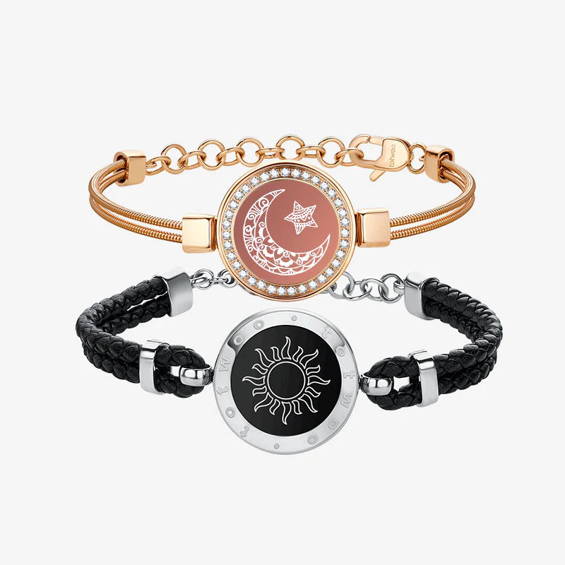 Sun&amp;Moon slimme armbanden met slangenketting en gevlochten band